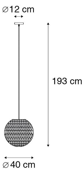 Retro viseća svjetiljka bijela 40 cm - Lina Ball 40