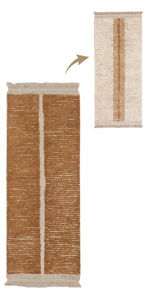 Ciglasta/bež pamučna staza 80x230 cm Duetto Toffee – Lorena Canals