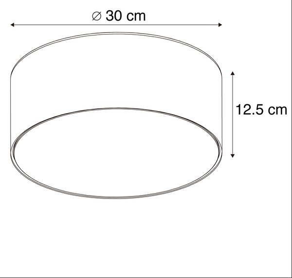 Stropna svjetiljka ružičasta 30 cm s LED - Drum LED