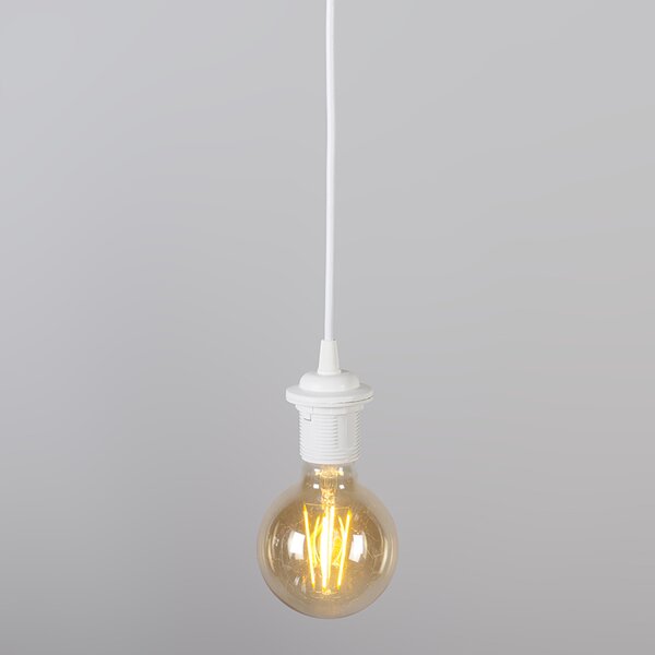 Moderna viseća svjetiljka bijela s crnim sjenilom 45 cm - Pendant