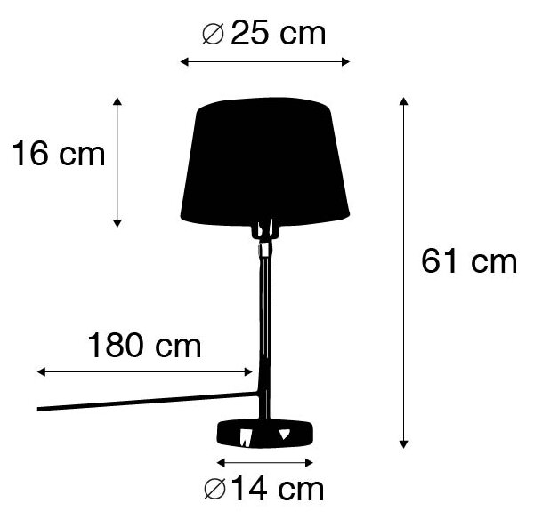 Stolna svjetiljka zlatna/mesingana s bijelom sjenilom 25 cm podesiva - Parte