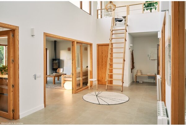 Krem periv/ručno rađen pamučan okrugao tepih ø 160 cm Trace Beige – Lorena Canals