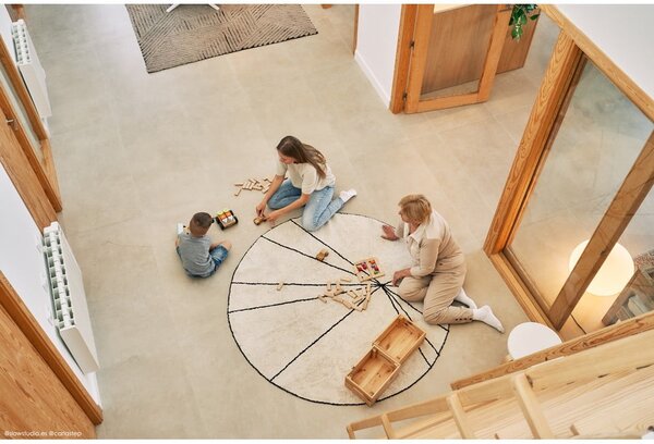 Krem periv/ručno rađen pamučan okrugao tepih ø 160 cm Trace Beige – Lorena Canals