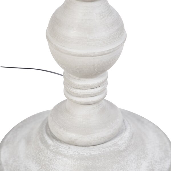 Podna lampa siva s abažurom u stilu bake krem boje - Classico