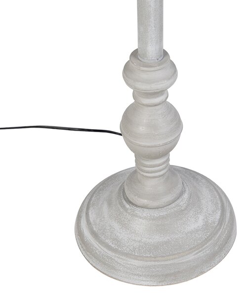 Rustikalna podna lampa taupe s platnenim sjenilom 45 cm - Classico