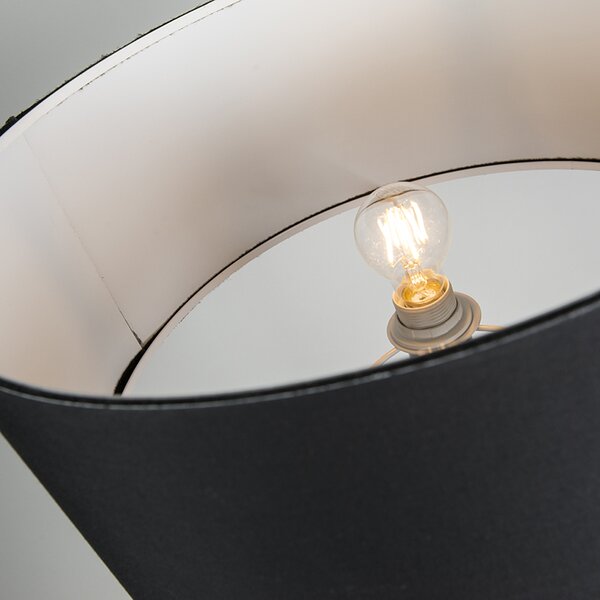 Moderna podna lampa mesingana s crnim sjenilom - Ilse