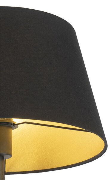 Podna lampa crna s crnim sjenilom i podesivim krakom - Ladas Deluxe