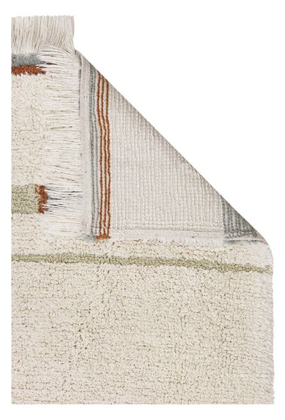 Plavi/krem periv/ručno rađen pamučan tepih 90x130 cm Lanes Vintage Blue – Lorena Canals