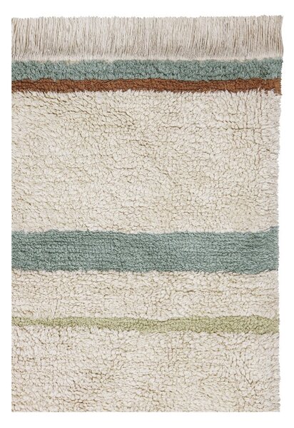 Plavi/krem periv/ručno rađen pamučan tepih 90x130 cm Lanes Vintage Blue – Lorena Canals