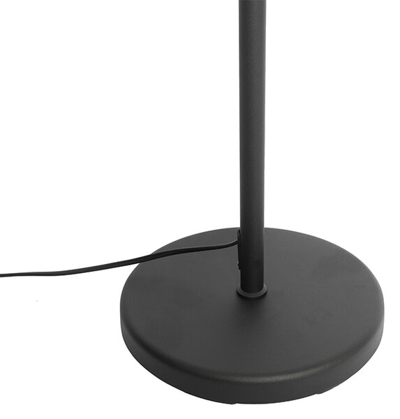 Podna lampa crna s crnim sjenilom i podesivim krakom - Ladas Deluxe