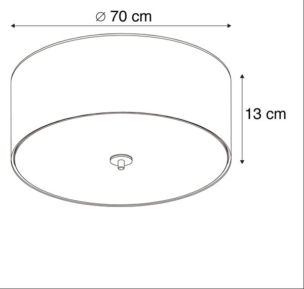 Seoska stropna svjetiljka crna 70 cm - Drum