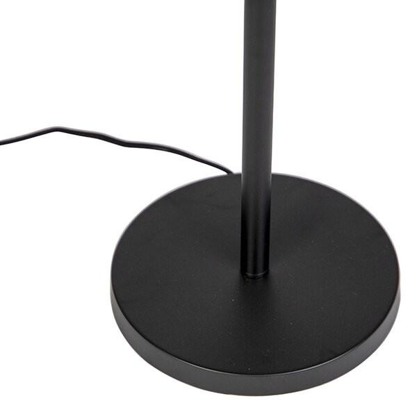 Klasična podna lampa crna s abažurom Granny B siva - Simplo
