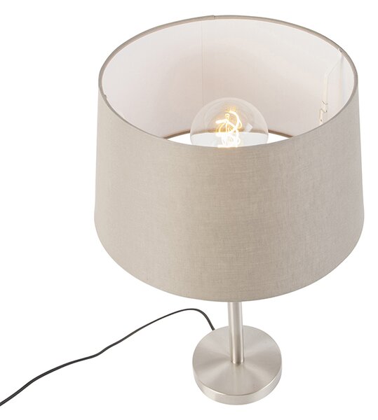 Moderna stolna svjetiljka od čelika s taupe sjenilom 35 cm - Simplo