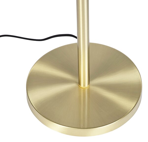 Podna lampa mesing sjenilo s paunovim perjem 40 cm - Simplo