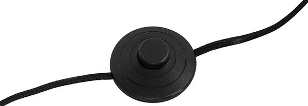 Dizajnerska podna lampa crna s dimnim staklom - Dome