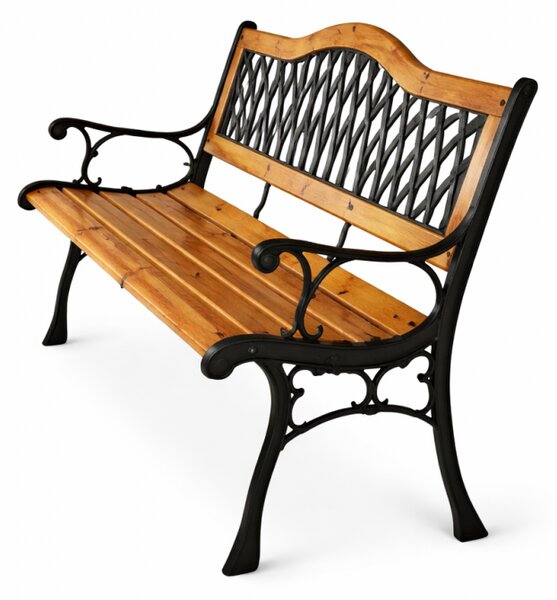 Izdržljiva vrtna klupa s naslonom 125 x 52 x 77 cm