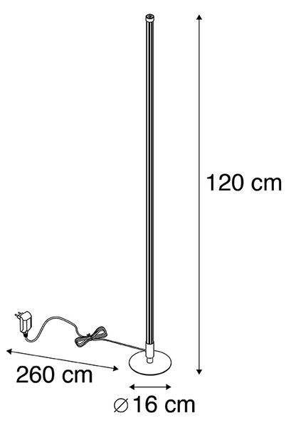Podna lampa crna uključujući LED s dodirnim prigušivačem u 3 koraka - Line-up