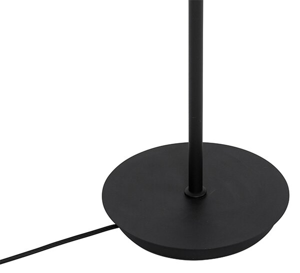 Moderna podna lampa crna s 5 svjetala s dimnim staklom - Atena