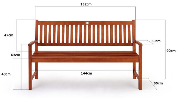 Vrtna klupa od eukaliptusovog drva 152 cm