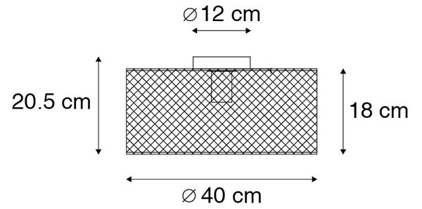 Industrijska stropna svjetiljka crna - Drum Mesh