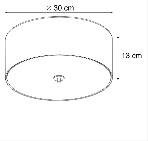 Rustikalna stropna svjetiljka siva 30 cm - Drum