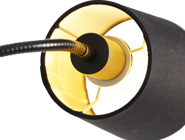 Klasična podna lampa crna sa zlatom i svjetlom za čitanje - Retro