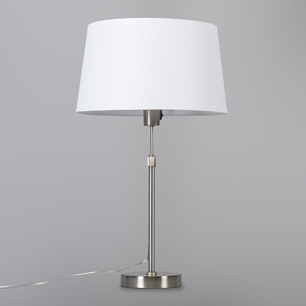 Stolna svjetiljka od čelika s bijelom sjenilom 35 cm podesiva - Parte
