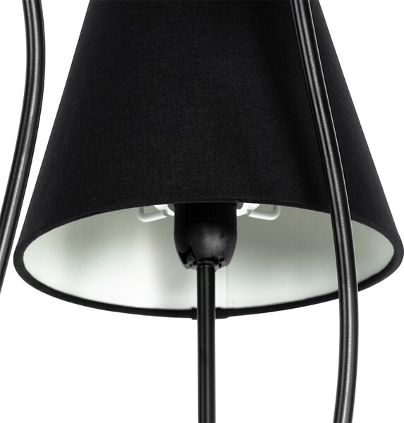 Dizajnerska podna lampa crna s tkaninskim sjenilima 5-svjetla - Melis