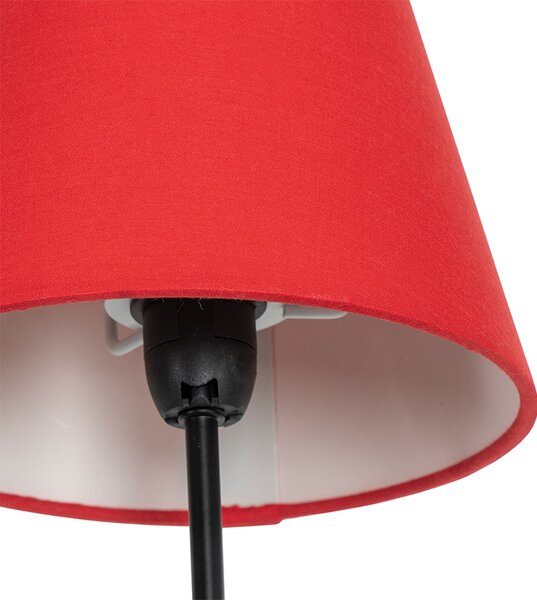 Dizajnerska podna lampa crna s tkaninskim sjenilima 5-svjetla - Melis