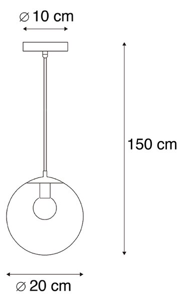 Moderna viseća svjetiljka prozirna 20 cm - Pallon