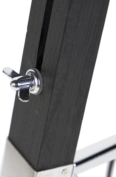 Podna lampa tronožac crna s abažurom 45 cm tamnosiva lanena