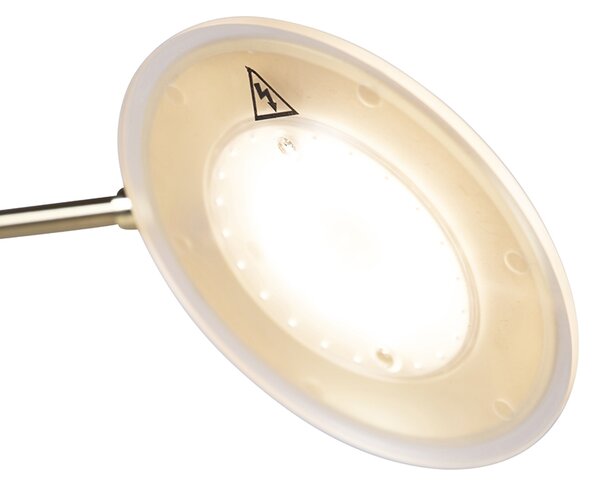 Podna lampa zlatne boje s lampom za čitanje, uključujući LED i USB priključak - Sevilla