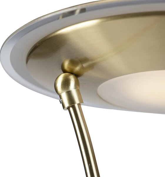Podna lampa zlatne boje s lampom za čitanje, uključujući LED i USB priključak - Sevilla