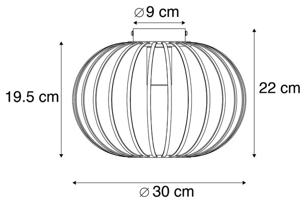 Dizajnerska stropna svjetiljka mesing 30 cm - Johanna