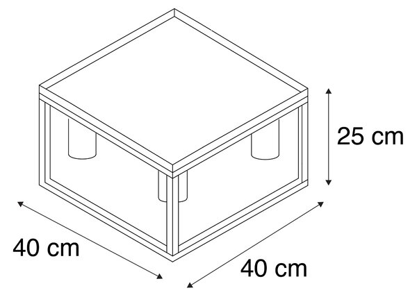 Industrijska stropna svjetiljka crna 40 cm 4-svjetla - Cage