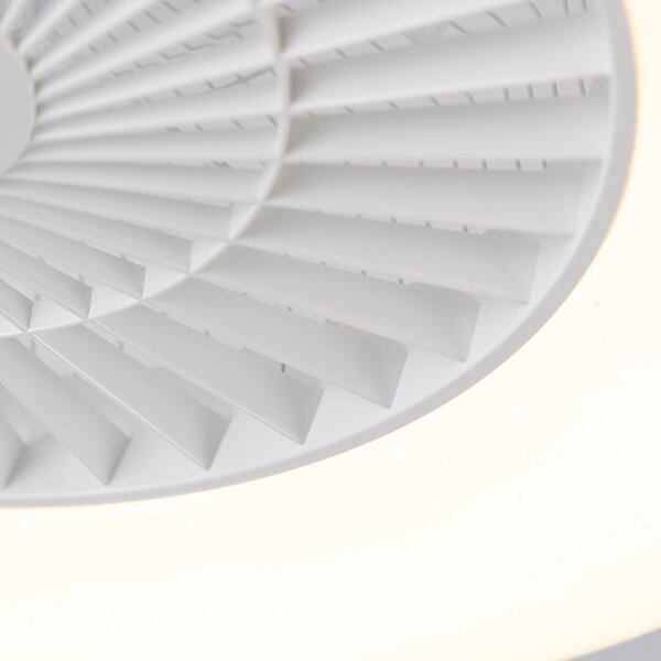 Stropni ventilator bijeli sa zvjezdanim efektom 60 cm uklj. LED prigušiva s daljinskim upravljačem - Climo