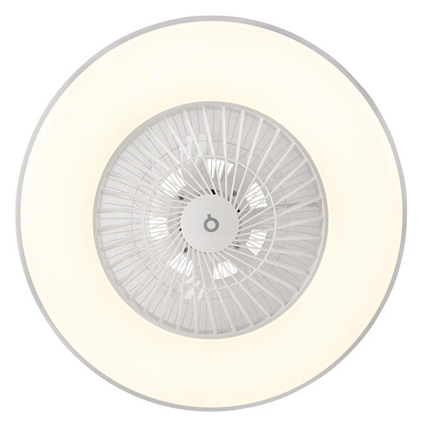 Stropni ventilator bijeli sa zvjezdanim efektom 60 cm uklj. LED prigušiva s daljinskim upravljačem - Climo