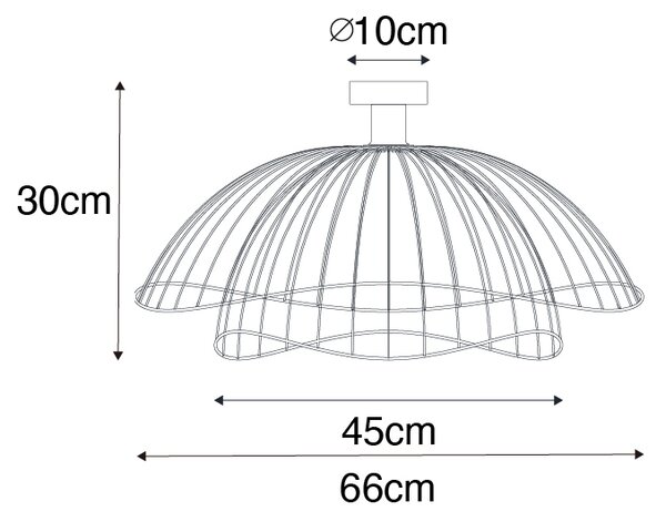 Dizajnerska stropna svjetiljka crna 66 cm - Pua