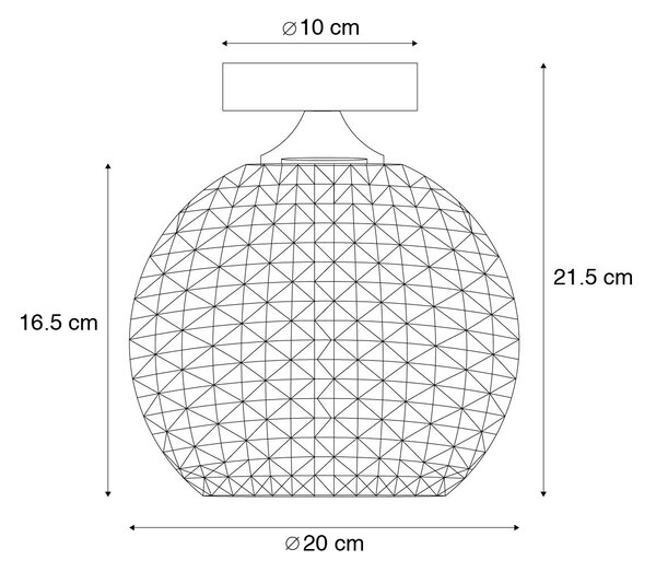 Stropna svjetiljka u stilu Art Deco od mesinga - Sphere