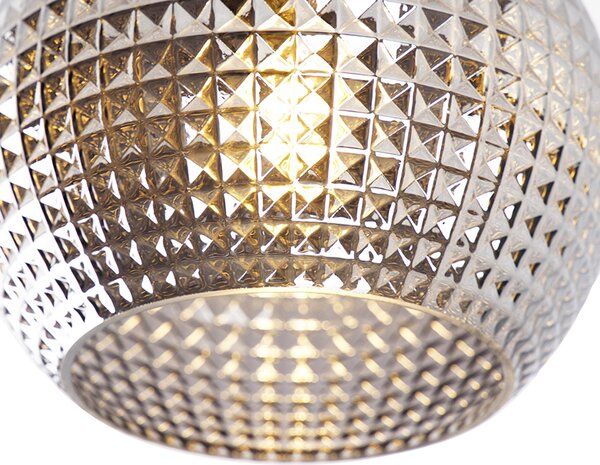 Stropna svjetiljka u stilu Art Deco crna s dimnim staklom - Sphere