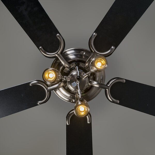 Ventilator na stropu čelični 110 cm 3-svjetla s poteznim prekidačem - Mistral