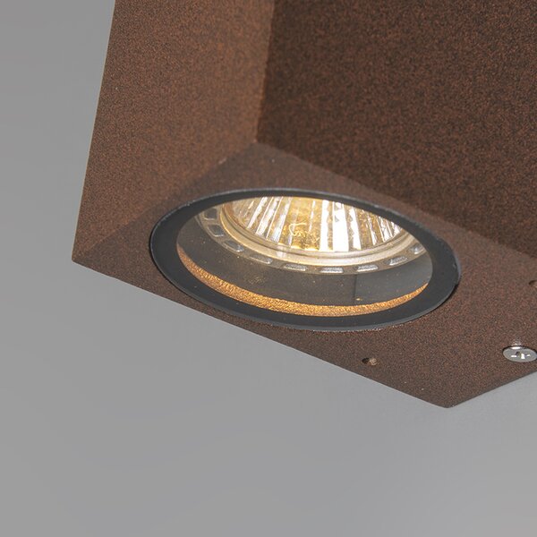 Set od 2 industrijske zidne lampe hrđavo smeđe IP44 - Baleno