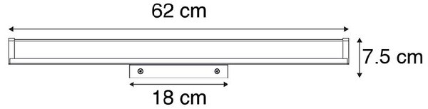 Moderna zidna svjetiljka za kupaonicu crna 62 cm IP44 - Cascada