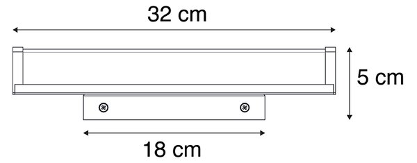 Zidna svjetiljka crna 32 cm IP44 - Cascada