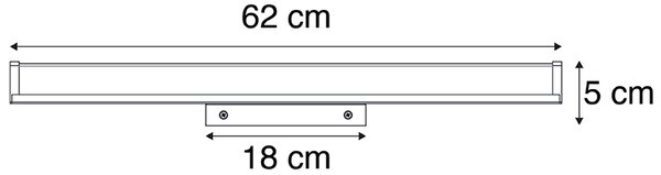 Moderna zidna svjetiljka za kupaonicu čelik 62 cm IP44 - Cascada