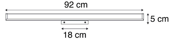 Moderna zidna svjetiljka za kupaonicu crna 92 cm IP44 - Cascada