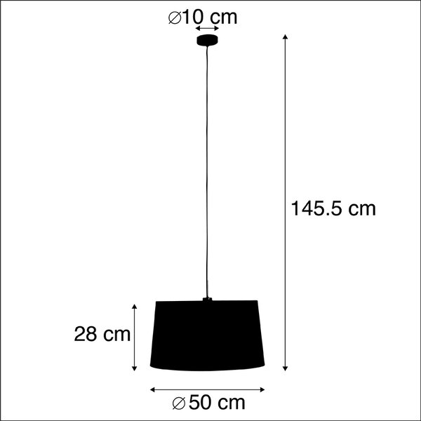 Zidna svjetiljka s pamučnom sjenilom u crnoj i zlatnoj boji 50 cm - Combi