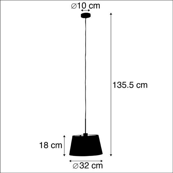 Zidna svjetiljka s pamučnim sjenilom u crnoj i zlatnoj boji 32 cm - Combi