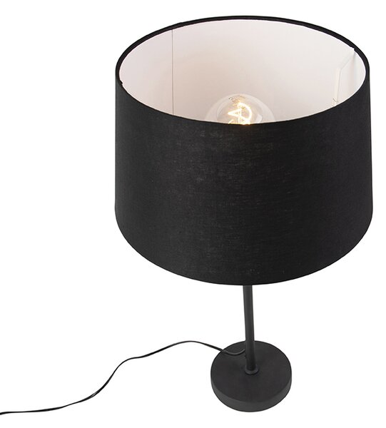 Stolna svjetiljka crna s platnenim sjenilom crna 35 cm podesive visine - Parte