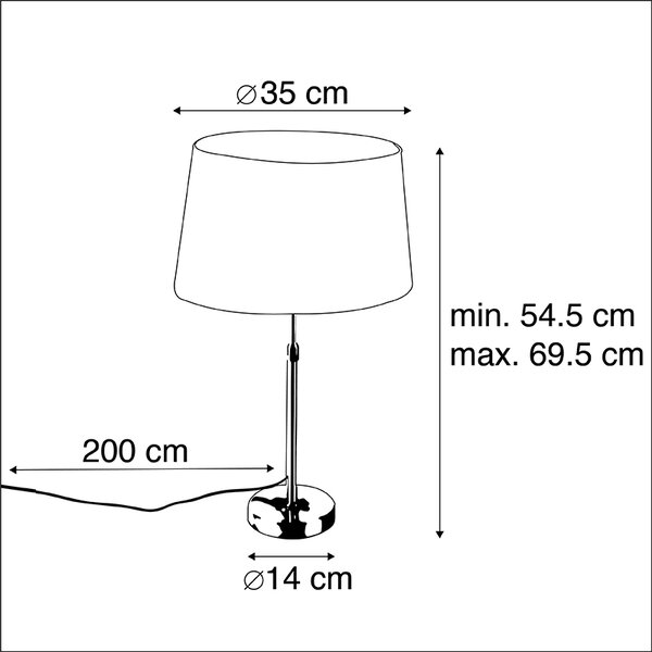 Stolna svjetiljka zlatna/mesing s platnenim sjenilom u boji taupe 35 cm - Parte